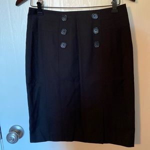 Esprit Black Pencil Skirt with Buttons Down Front